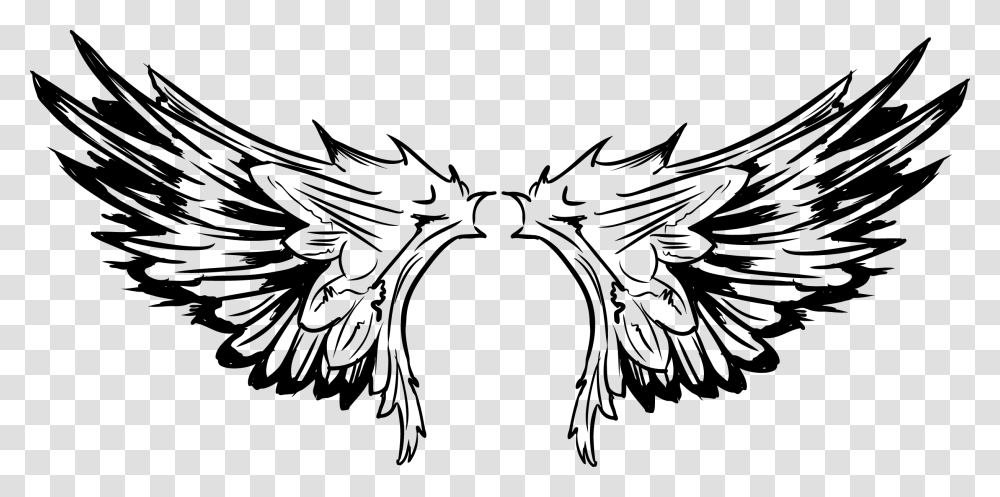 Tattoo Of Pro Wings Vector The Bird Clipart Tribal Wing Vector, Emblem, Stencil, Eagle Transparent Png