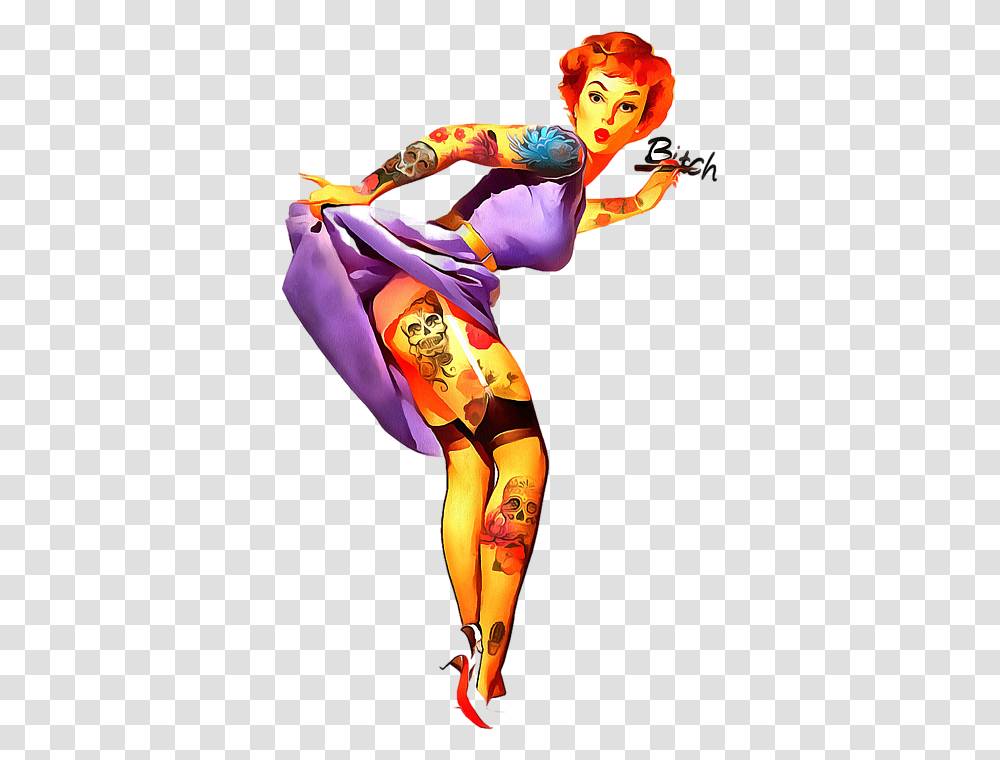 Tattoo Pin Up Girl Tote Bag For Sale, Person, Human, Dance Pose, Leisure Activities Transparent Png