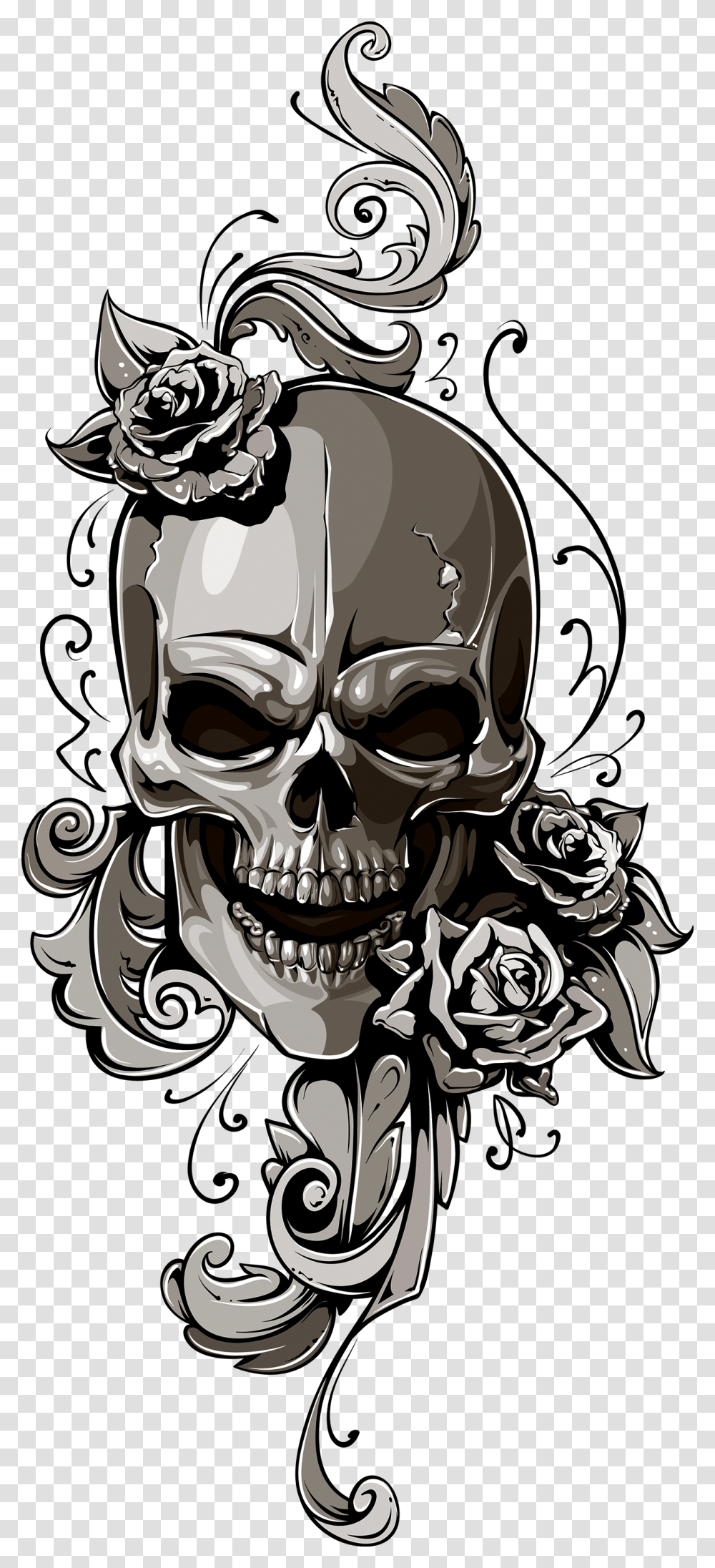 Tattoo Skull Old School, Face, Pirate Transparent Png