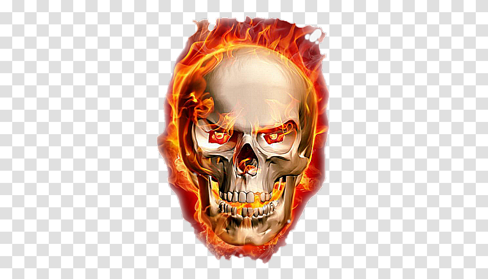 Tattoo Tatoo Skull Fire Flaming Skull, Jaw, Person, Human, Teeth Transparent Png