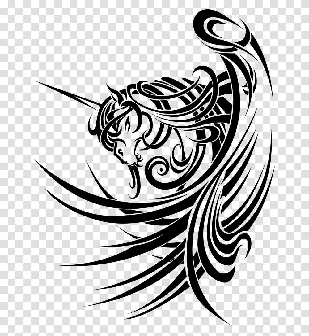 Tattoo Unicorn Horse Pegasus Tribe Unicorn Tribal Tattoos, Nature, Outdoors, Astronomy, Outer Space Transparent Png