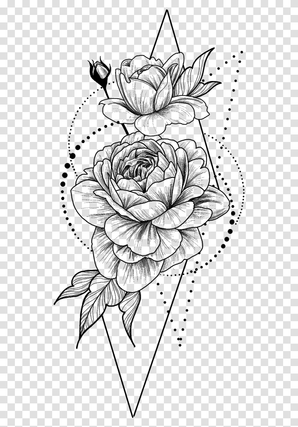 Tattoos Black And White Flower Drawing, Graphics, Art, Floral Design, Pattern Transparent Png