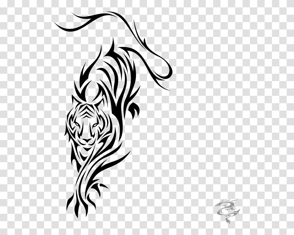 Tatuajes De Tigres Tribales, Stencil, Drawing, Flower Transparent Png