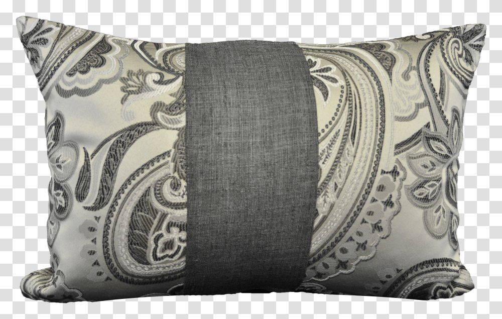 Taupe Paisley Cushion Transparent Png