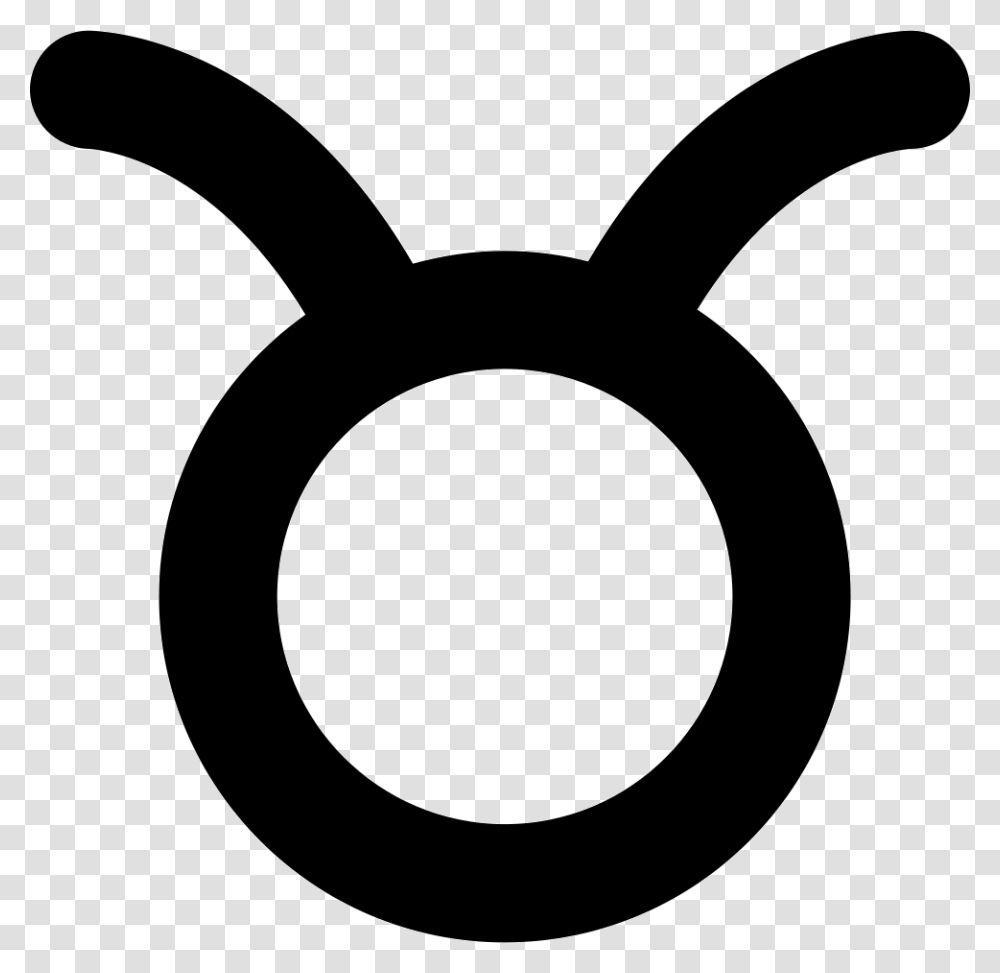 Taurus Astrological Sign Symbol Sternzeichen Symbole Stier, Stencil, Logo, Trademark, Silhouette Transparent Png