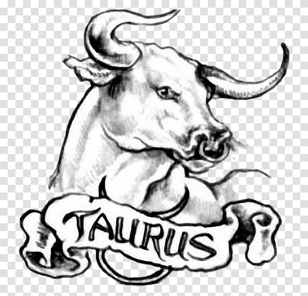 Taurus Tattoo Design, Longhorn, Cattle, Mammal, Animal Transparent Png