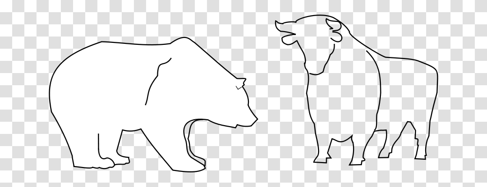 Tavin Bull And Bear, Animals, Silhouette, Pillow Transparent Png