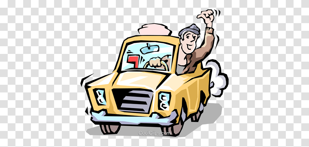 Taxi Cab Driver Royalty Free Vector Clip Art Illustration, Vehicle, Transportation, Car, Automobile Transparent Png