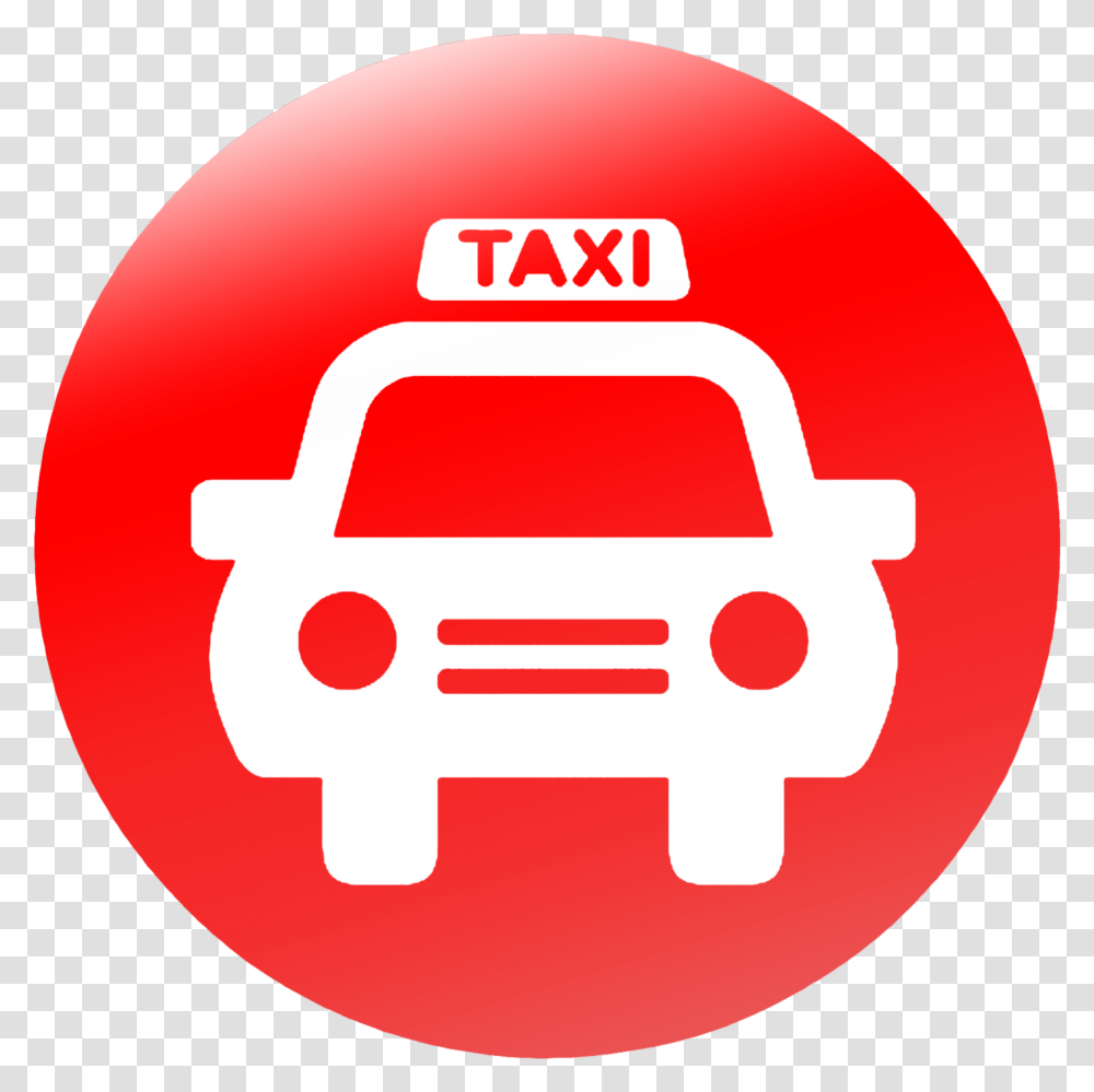 Taxi Circle Icon Image Taxi Icon Red, Car, Vehicle, Transportation, Automobile Transparent Png