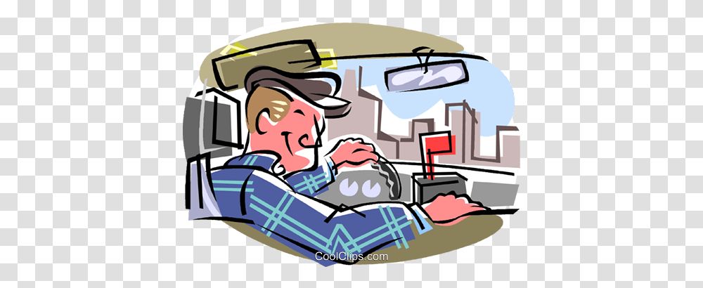 Taxi Driver Cabbie Royalty Free Vector Clip Art Illustration, Vehicle, Transportation, Cushion, Outdoors Transparent Png