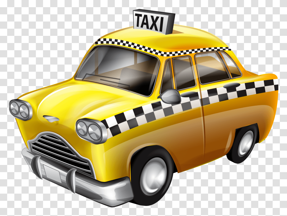 Taxi Hd Banner Cartoons Taxi New York, Vehicle, Transportation, Automobile, Cab Transparent Png
