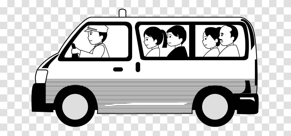 Taxi Images Black And White, Vehicle, Transportation, Van, Car Transparent Png