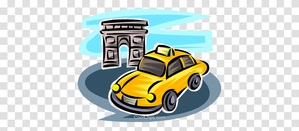 Taxicab Near The Arc De Triomphe Royalty Free Vector Clip Art, Car, Vehicle, Transportation, Automobile Transparent Png