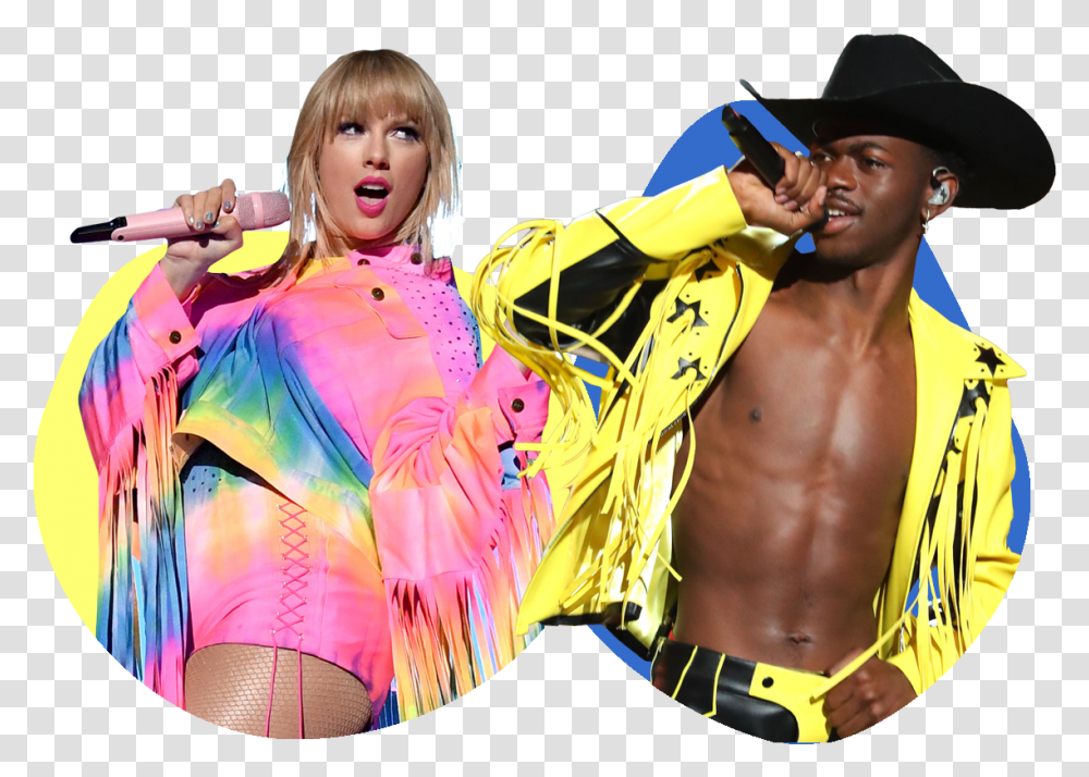 Taylor Swift And Lil Nas Collage Taylor Swift And Lil Nas, Hat, Sleeve, Person Transparent Png