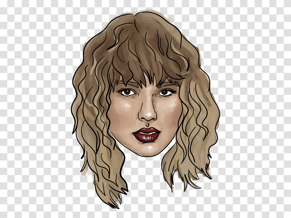 Taylor Swift Head Illustration, Face, Drawing, Sketch Transparent Png