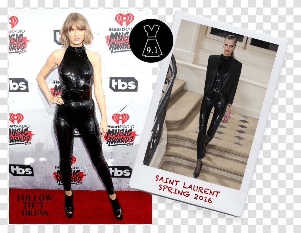 Taylor Swift Was Spotted Wearing Saint Laurent Fall Taylor Swift Iheartradio 2016, Person, Human, Fashion, Premiere Transparent Png