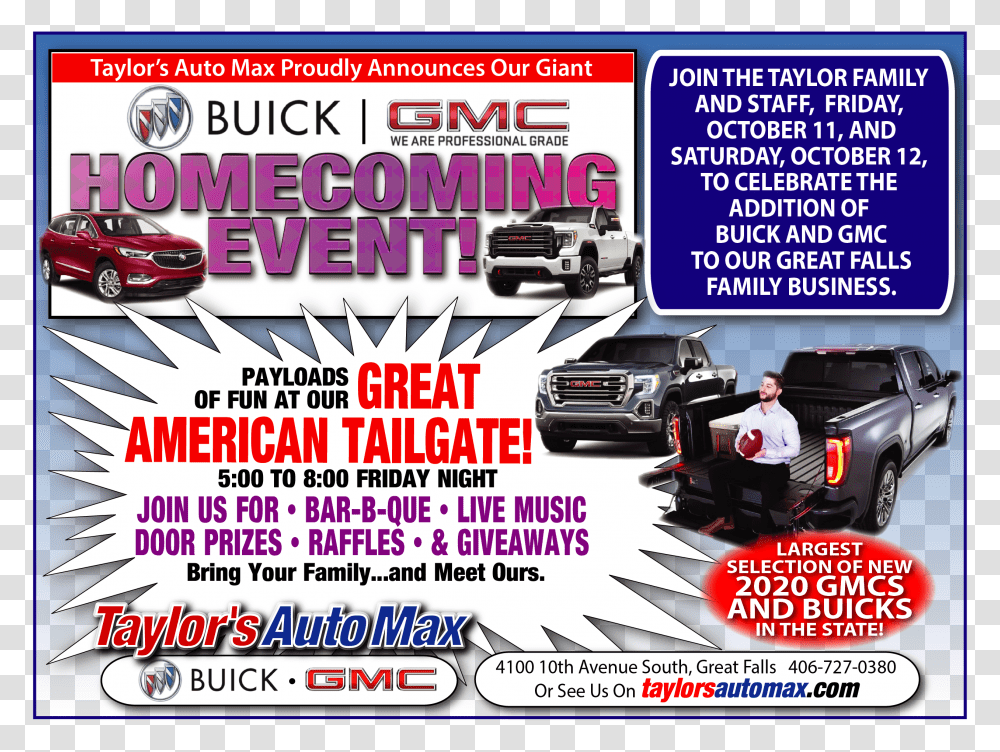 Taylors Auto Max Nissan Gmc Buick Of Great Falls Storefront Flyer, Poster, Advertisement, Paper, Brochure Transparent Png