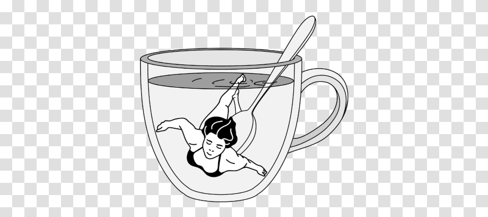 Taza Triste Sad Nadar Chica Nadando Chicanadando Dibujo De Chica Sad, Bowl, Glass, Cup Transparent Png