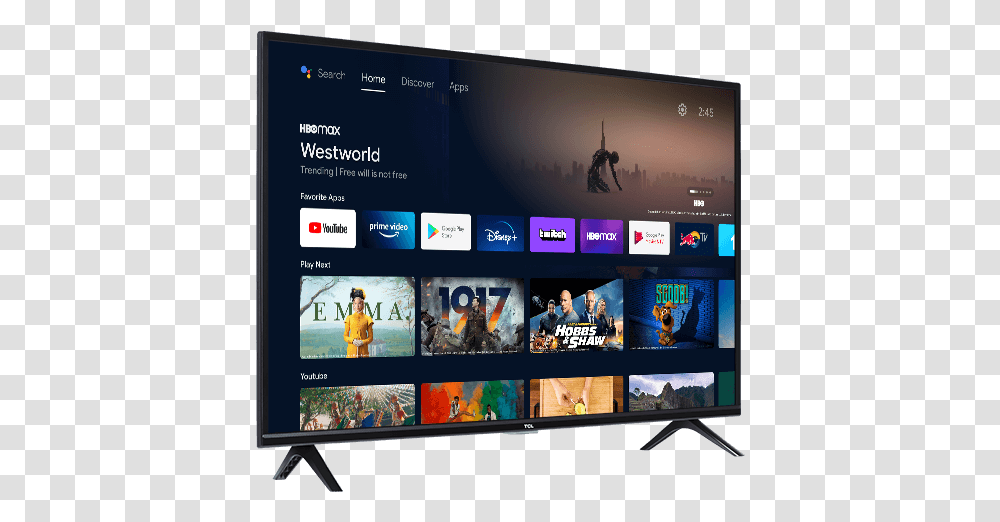 Tcl 40 Class 3 Series Fhd Led Smart Android Tv 40s330 Hisense 65a6g, Monitor, Screen, Electronics, Display Transparent Png