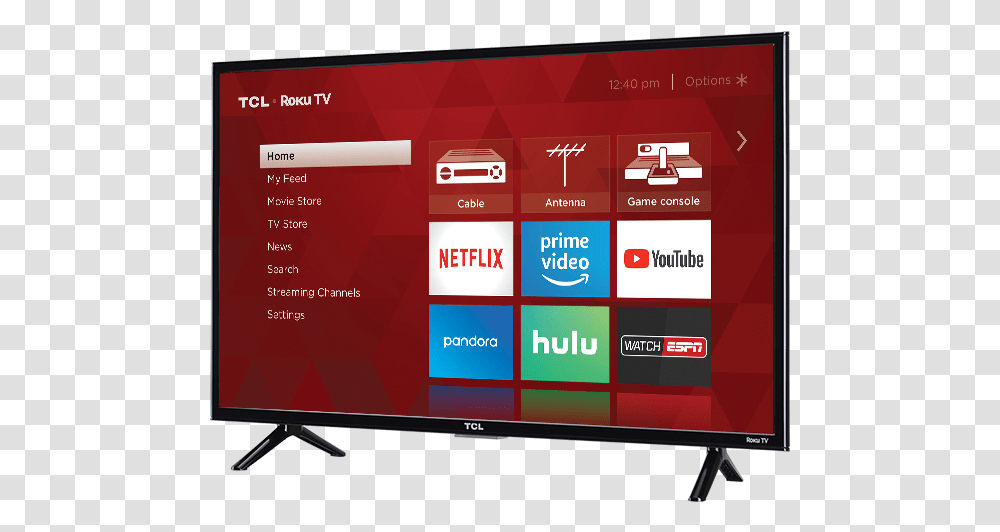 Tcl 40s325 40 Inch 1080p Smart Led Roku Tv 2019, Monitor, Screen, Electronics, Display Transparent Png