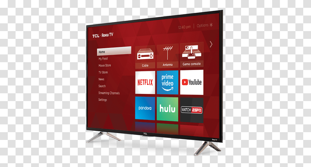 Tcl 43s517 Roku Smart 4k Tv, Monitor, Screen, Electronics, Display Transparent Png