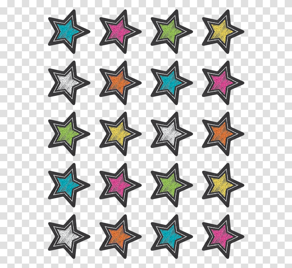 Tcr 3555 Chalkboard Bright Star Stickers Star, Rug, Star Symbol, Pattern Transparent Png