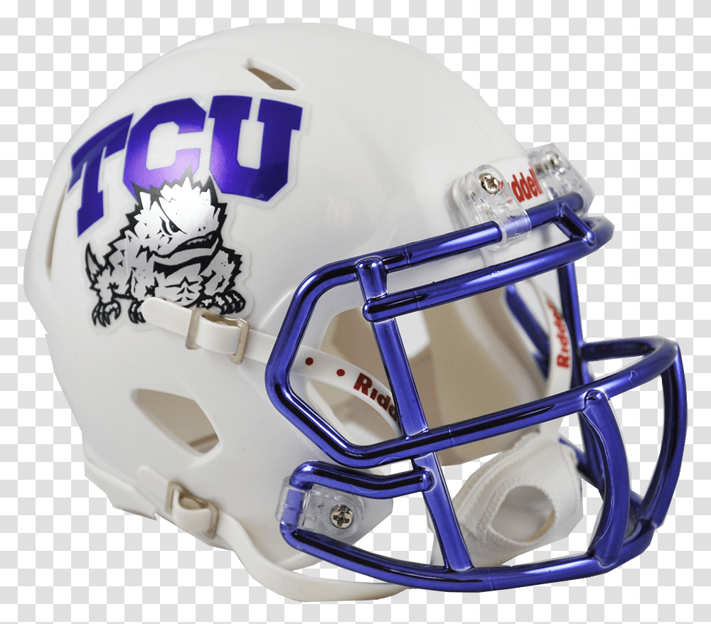 Tcu White Chrome Speed Mini Helmet Tcu Horned Frogs, Apparel, Football Helmet, American Football Transparent Png