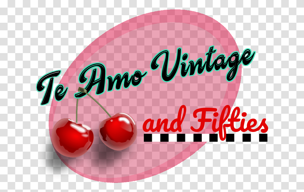 Te Amo Vintage And Fifties Cartoon Cherries, Plant, Fruit, Food, Label Transparent Png