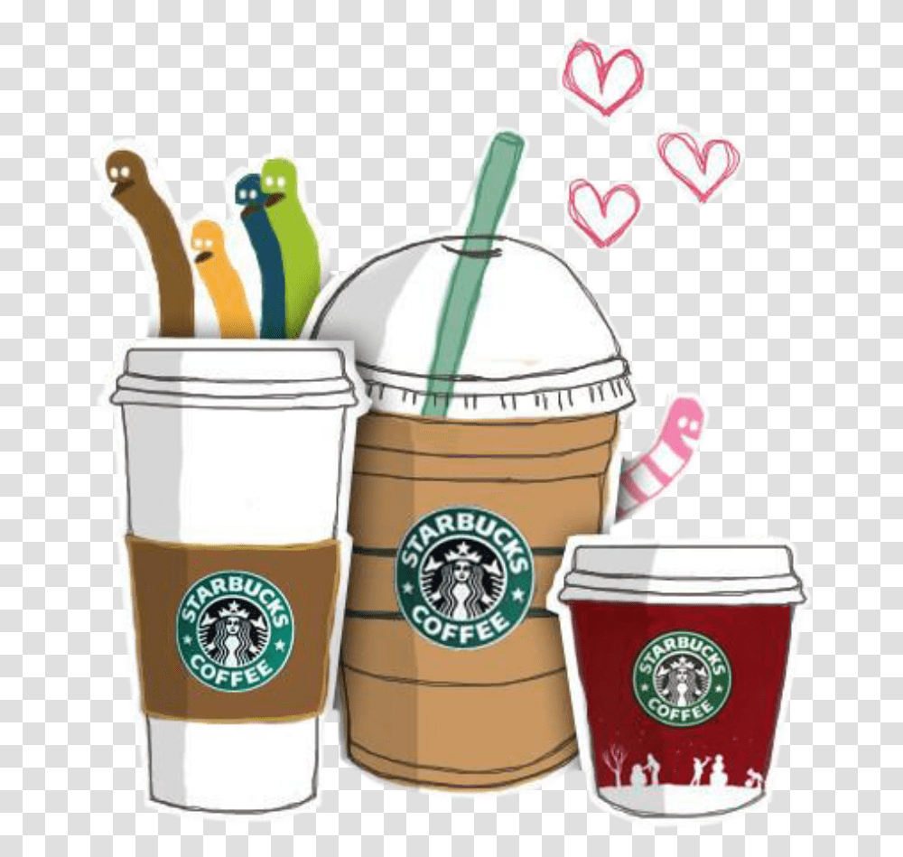 Tea Cafe Hand Painted Starbucks Drawing, Cup, Glass Transparent Png