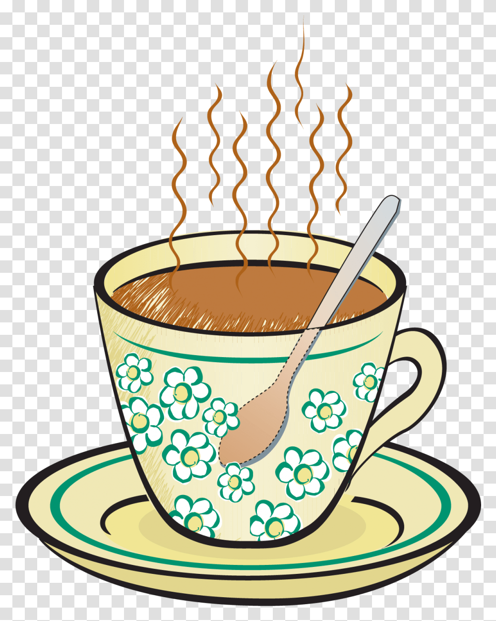 Tea Clipart Hot Cold Thing Examples Of Convection Heat Transfer, Coffee Cup, Saucer, Pottery, Birthday Cake Transparent Png