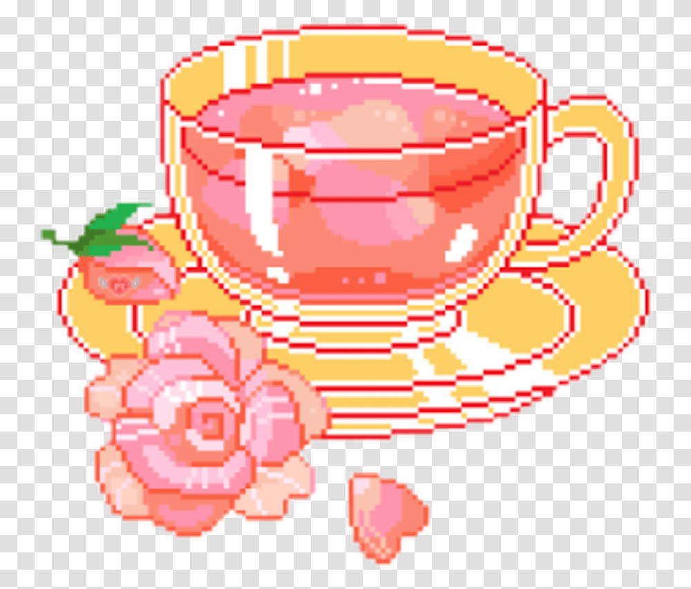 Tea Cup Clipart Tumblr Tea Pixel, Coffee Cup, Saucer, Pottery, Fire Truck Transparent Png