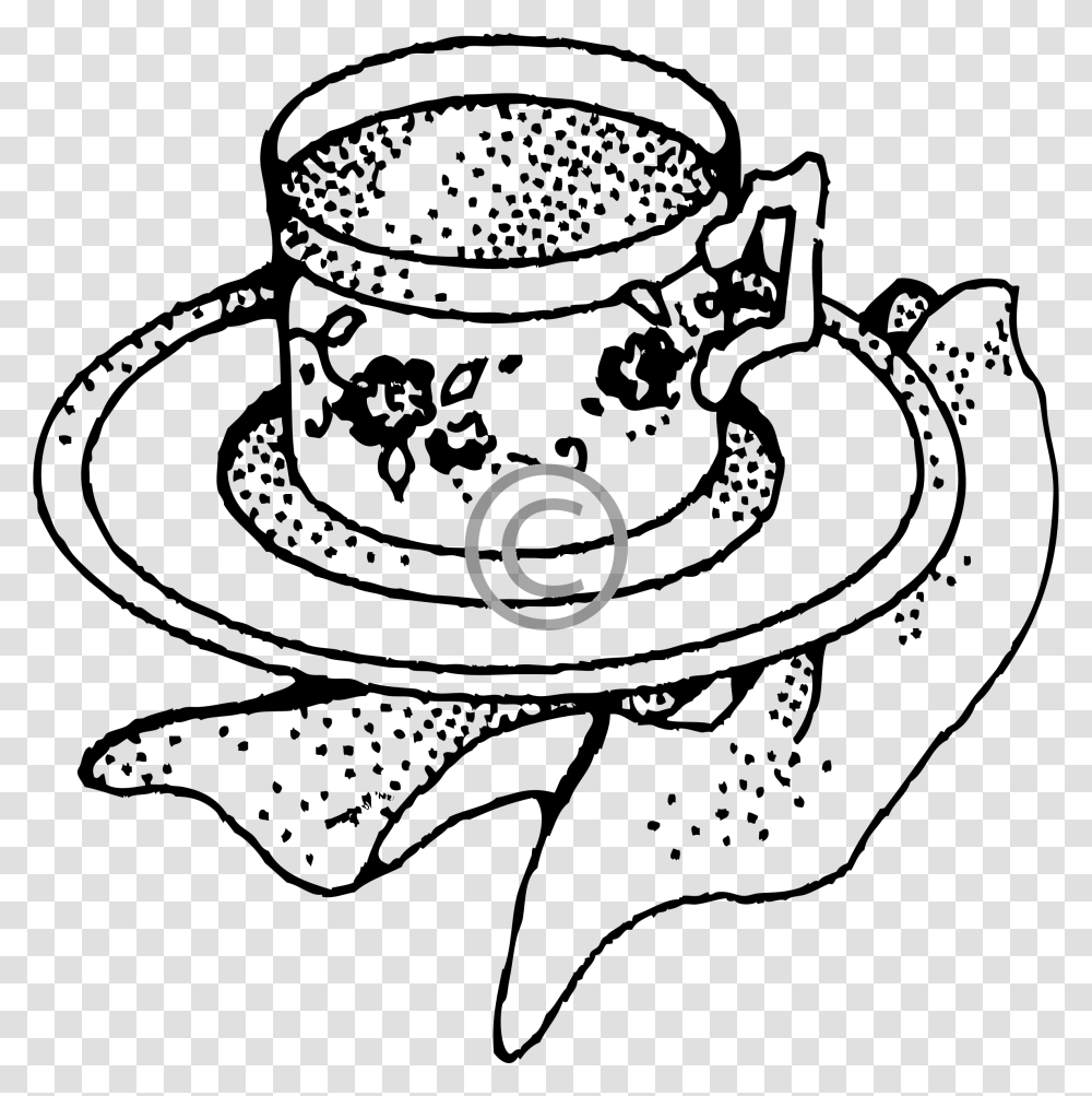 Tea Cup Coffee Black And White Clipart, Pottery, Porcelain, Saucer Transparent Png