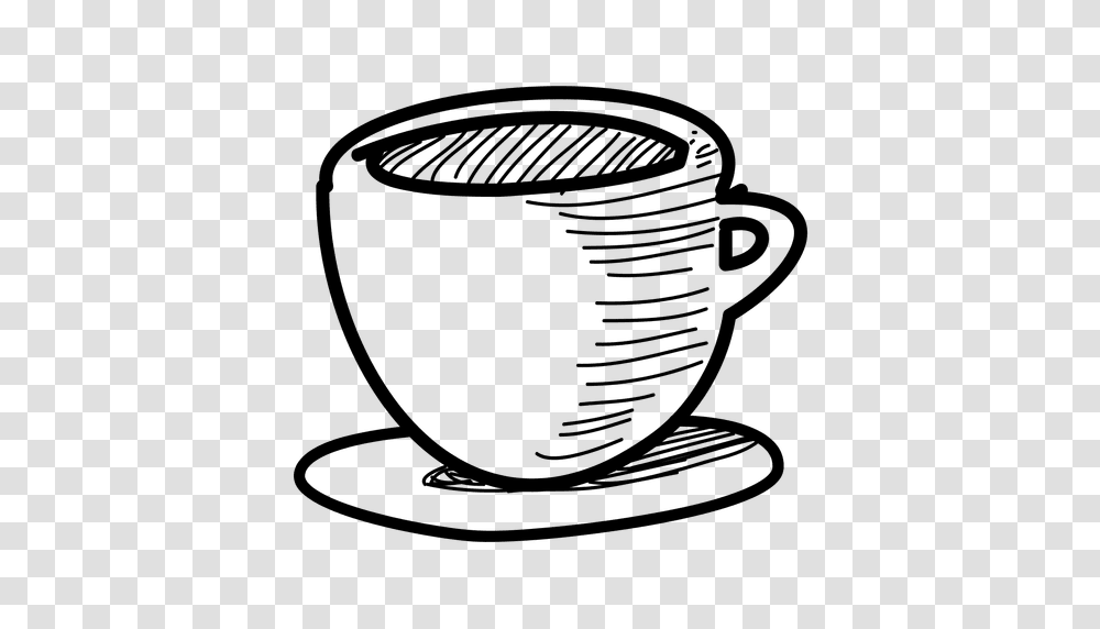 Tea Cup Hand Drawn, Coffee Cup, Pottery, Mixer, Appliance Transparent Png