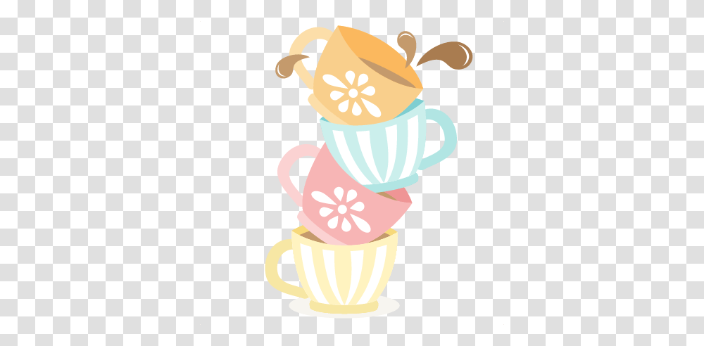 Tea Cups Stacked Cutting For Scrapbooking Cute, Cream, Dessert, Food, Creme Transparent Png