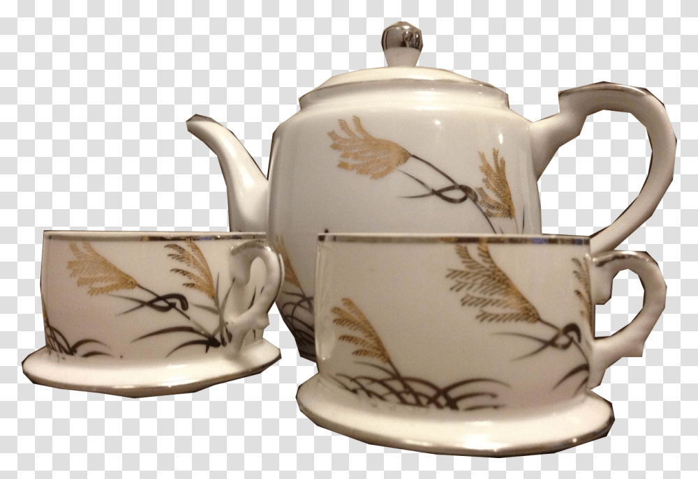 Tea Cups Teapot, Pottery, Porcelain, Saucer Transparent Png