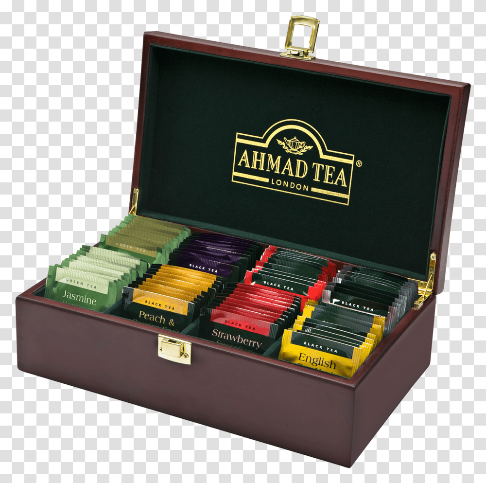 Tea Keeper Wooden Compartment Box W Teabags Ahmad Tea Tea Keeper, Treasure Transparent Png