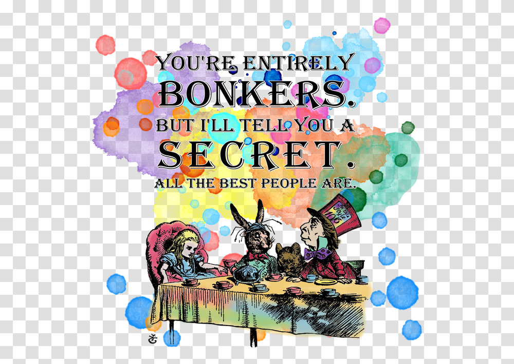 Tea Party Bonkers Quote Window Curtains By Alice In Wonderland Tea Party Quotes, Poster, Advertisement, Flyer, Paper Transparent Png