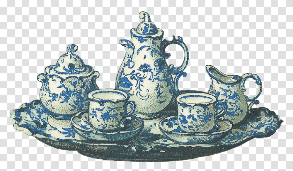Tea Set Picture Tea Set, Porcelain, Pottery, Saucer Transparent Png