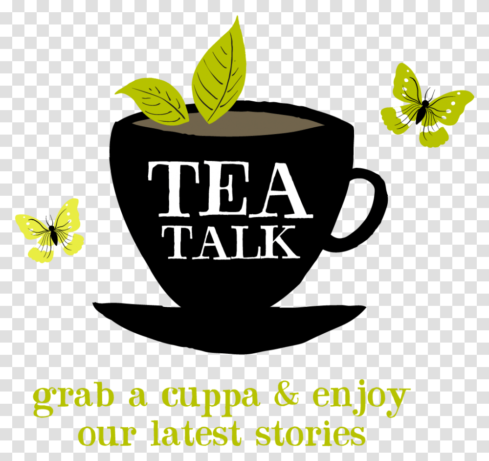 Tea Talk Clipper Tea Logo, Label, Vegetation, Plant Transparent Png