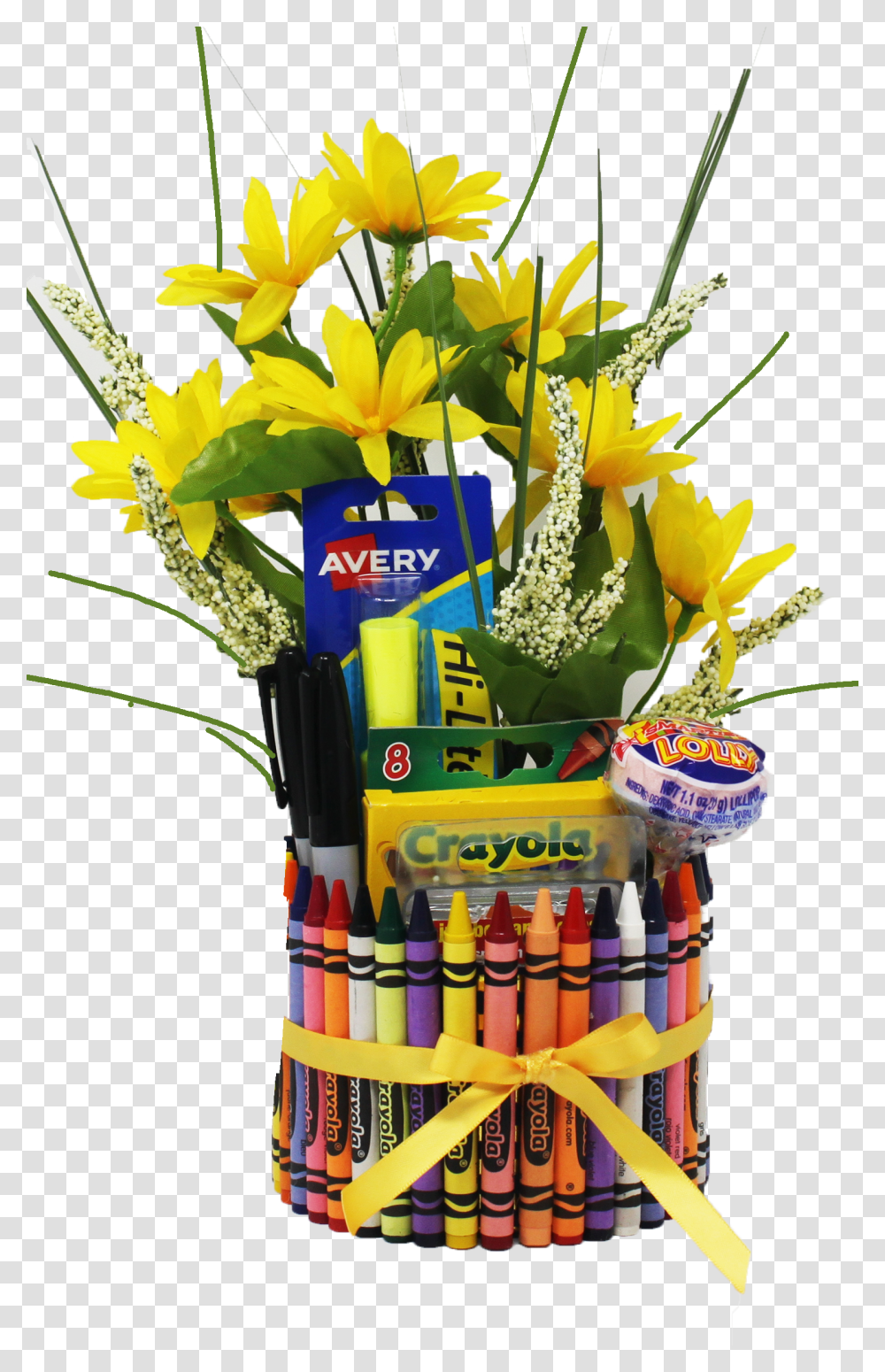 Teacher Appreciation Gift In Hand Made Crayon Vase, Plant, Flower, Blossom, Jar Transparent Png