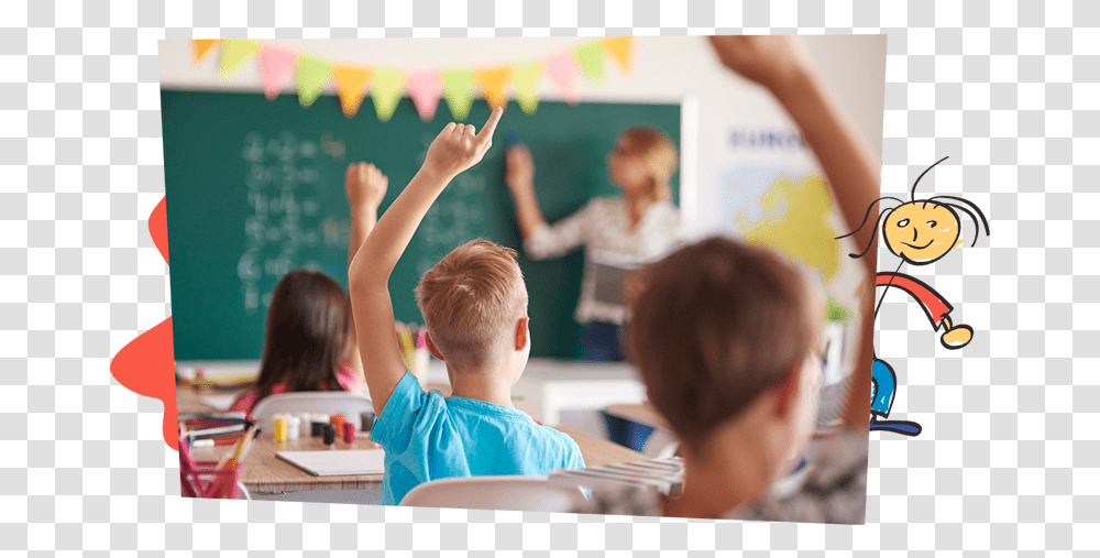 Teacher Classroom Kids Start School, Person, Human, Indoors Transparent Png