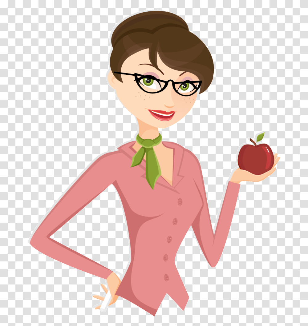 Teacher Clipart Images Cartoon File Teacher Clipart, Plant, Person, Human, Glasses Transparent Png