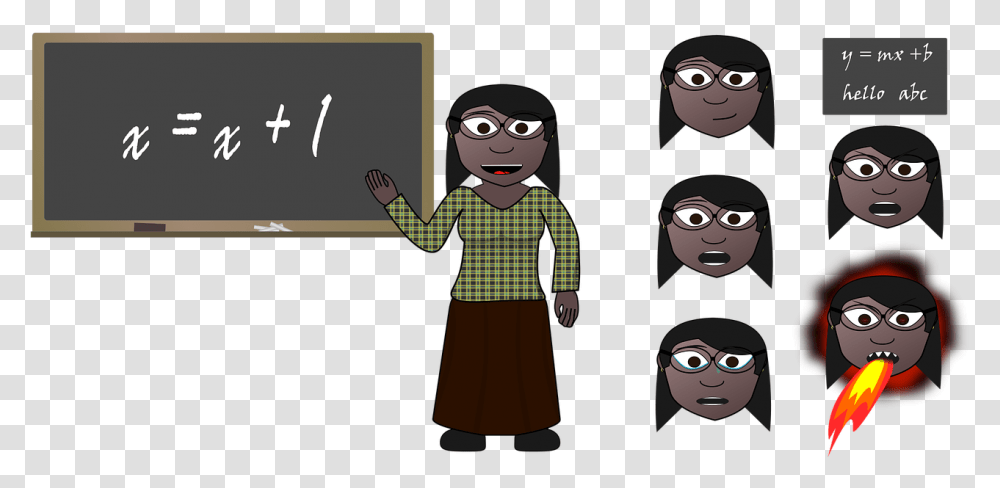 Teacher Education Cartoon Free Photo Pendidikan Kartun, Person, Human, Face, Blackboard Transparent Png