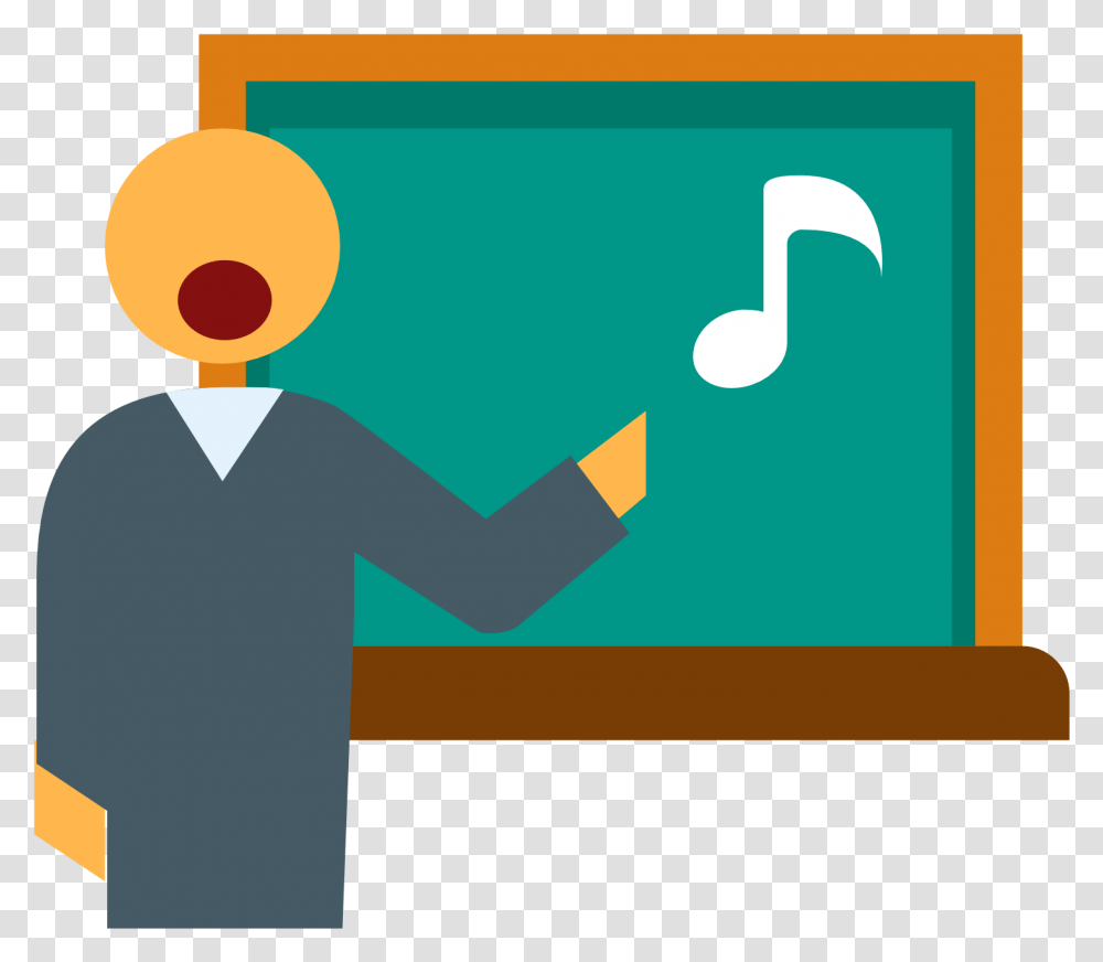 Teacher In Music Lesson Clipart Music Teacher Icon, Standing, Text, Worker, Hand Transparent Png