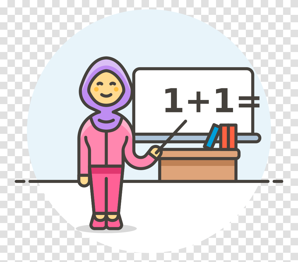 Teacher Maths Female Icon Cartoon Pics Of Male Teacher, Number, Label Transparent Png