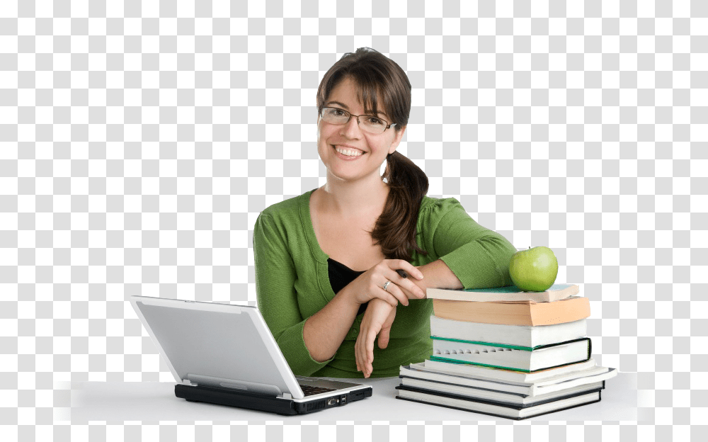 Teacher, Person, Sitting, Laptop, Pc Transparent Png