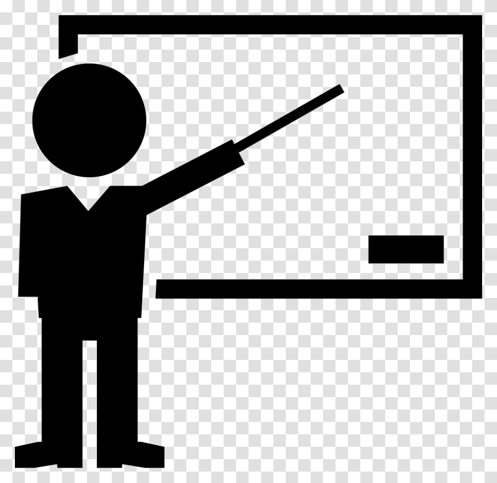 Teacher Pointing Blackboard Icon Free Download, Axe, Silhouette, Stencil, Juggling Transparent Png