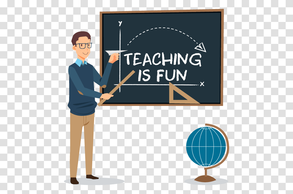 Teacher Pointing To Chalkboard, Person, Human, Blackboard, Standing Transparent Png