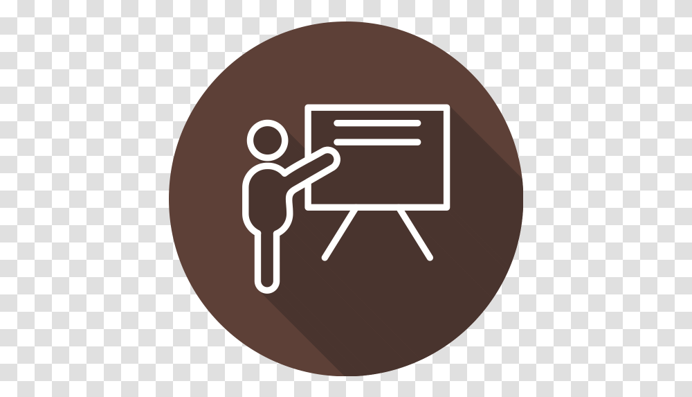 Teaching Icon Of Line Style Available In Svg Eps Ai Circle Teaching Icon, Label, Text, Chair, Sticker Transparent Png