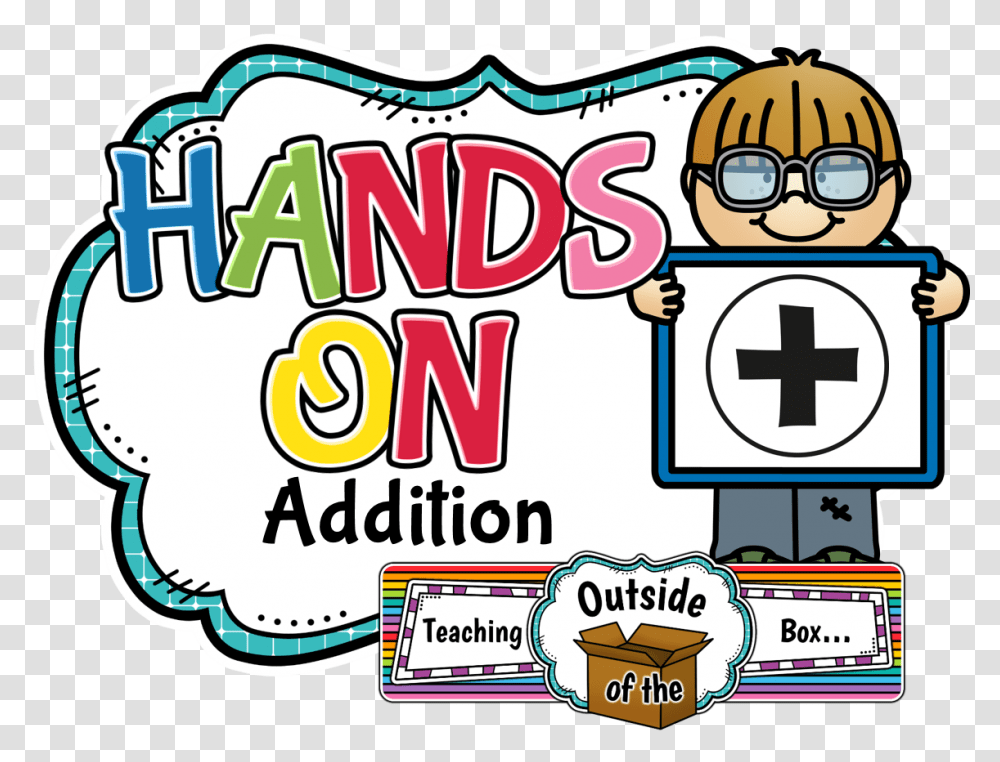 Teaching Outside Of The Box Hands On Addition, Label, Sticker, Sunglasses Transparent Png